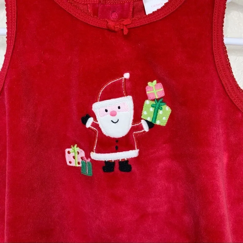 Carter’s 9 Months Baby Girl Embroidered Santa Dress